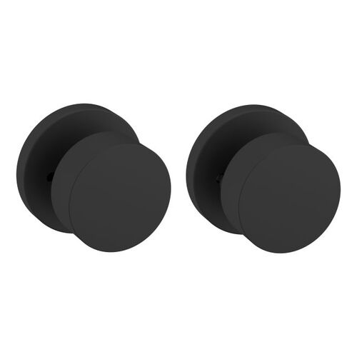 Preconfigured 5055 Knob with 5146 Rose Privacy Lock with 2-3/8" Backset and Full Lip Strike Satin Black Finish