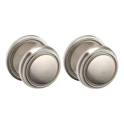 Preconfigured 5068 Knob with 5070 Rose Passage Lock with 2-3/8" Backset and Full Lip Strike Lifetime Satin Nickel Finish