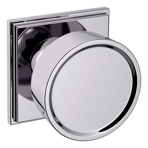 Preconfigured K009 Hollywood Hills Knob with R050 Rose Half Dummy Lock Bright Chrome Finish