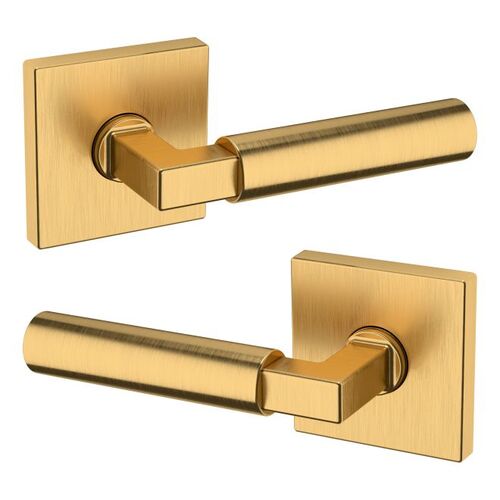 Preconfigured L029 Lever with R017 Rose Passage Lock with 2-3/8" Backset and Full Lip Strike Lifetime Satin Brass Finish