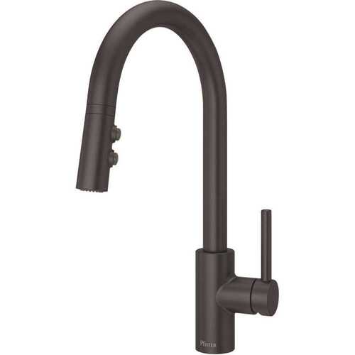 Stellen Single-Handle Pull Down Sprayer Kitchen Faucet in Matte Black