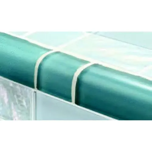 Mixed Size Twilight Glass Tile Blends Trim Turquoise Blue