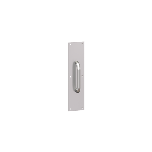 34G 3-1/2" x 15" Square Corner Plate with 8" Center to Center 4G 1" Round Pull, Satin Brass Finish