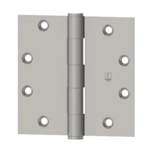 1191 Full Mortise Plain Bearing Hinge, Standard Weight, 5" x 4-1/2", Brass, 5 Knuckle, Bright Chrome - pack of 3