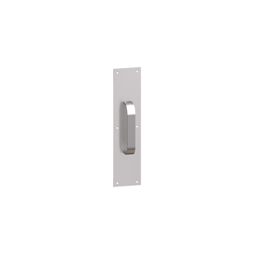 32J 4" x 16" Square Corner Pull Plate with 2J 10" Center to Center Rectangular Pull, Satin Stainless Steel Finish