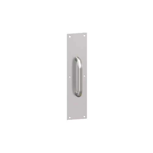 45D 8" x 16" Radius Corner Plate with 5D Pull Satin Stainless Steel Finish