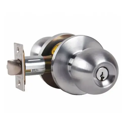 W Series Storeroom Hana Knob Lock C Keyway with 30197 Latch 30148 Strike Satin Chrome Finish