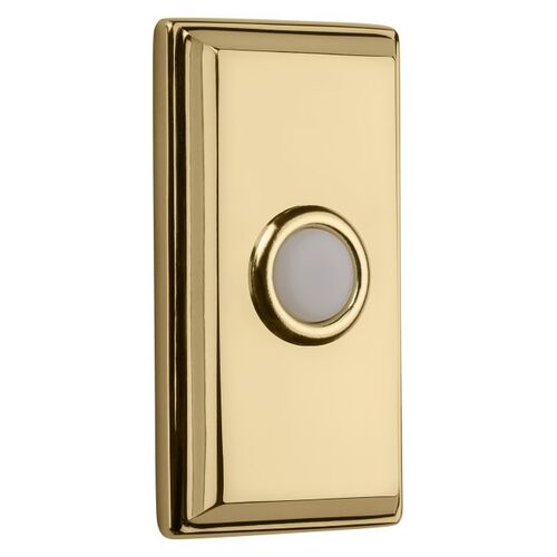 Rectangular Bell Button Unlacquered Brass Finish