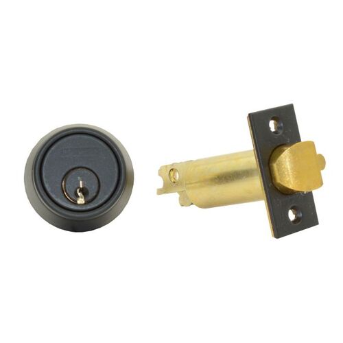 Single Cylinder 6 Pin Deadlatch Deadbolt C Keyway with 12103 Latch 10001 Strike Matte Black Finish