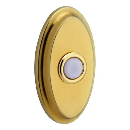 Oval Bell Button Lifetime Satin Brass Finish