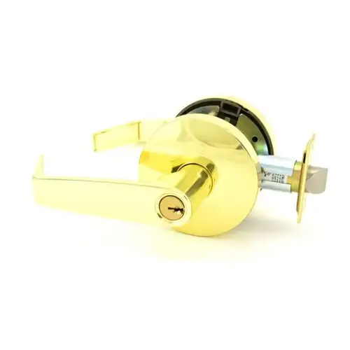 W Series Office Dane Lever Lock C Keyway with 30197 Latch 30148 Strike Bright Brass Finish