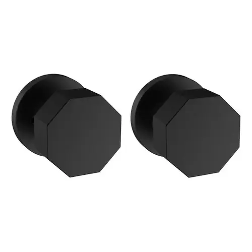 Preconfigured 5073 Knob with 5146 Rose Privacy Lock with 2-3/8" Backset and Full Lip Strike Satin Black Finish