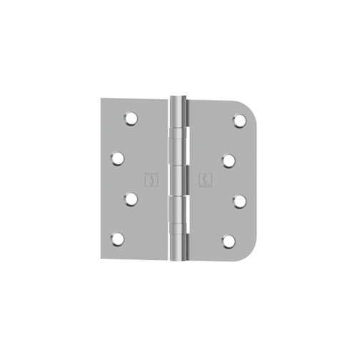 Hager 070306 BB1816 4" x 4" Right Hand Square by 5/8" Radius Full Mortise Residential Weight Ball Bearing Hinge Bright Brass Finish