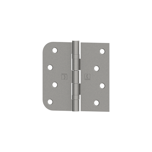 Hager 070604 BB1817 4" x 4" Left Hand Square by 5/8" Radius Full Mortise Residential Weight Ball Bearing Hinge Bright Brass Finish