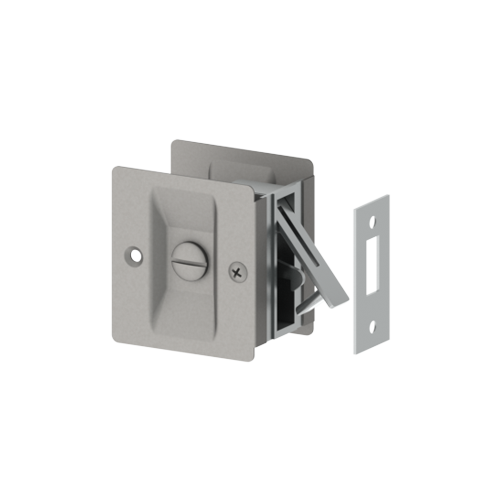 Hager 143159 330L Square Privacy Pocket Door Latch for 1-3/8" Doors, Satin Nickel Finish