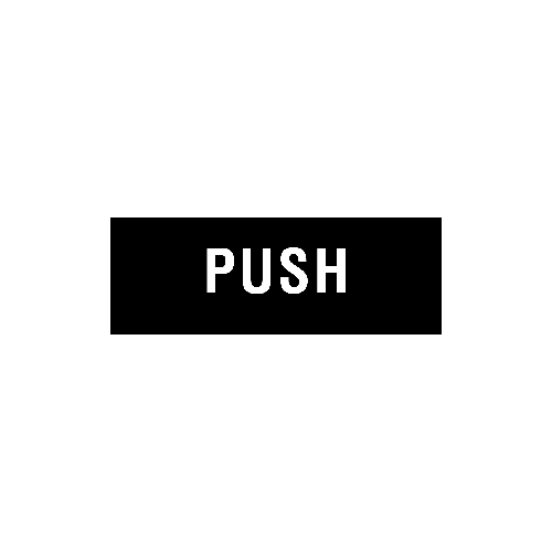 350H PUSH - Horizontal Engraved Plastic Sign, Black Finish