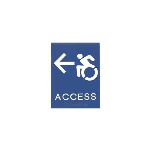 369L ACCESS Left with Wheelchair - ADA Tactile Plastic Sign, Brown Finish