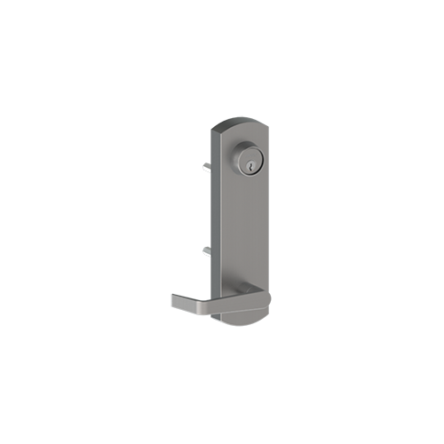 Hager 122801 45CE Cylinder Escutcheon Outside Exit Device Trim with August Lever Satin Chrome Finish