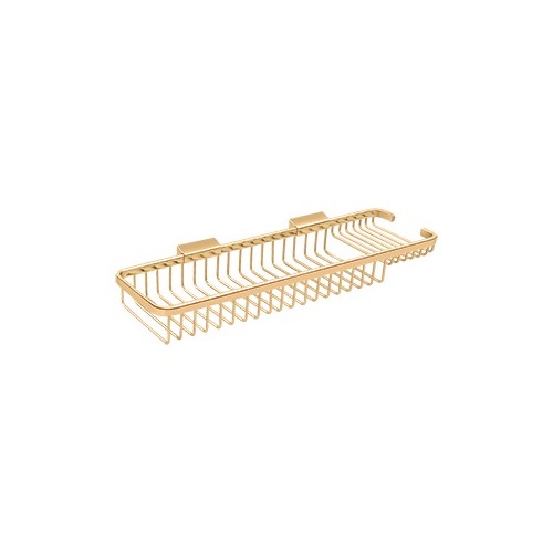 17-1/2" Rectangular Wire Basket w/ Combo, Solid Brass
