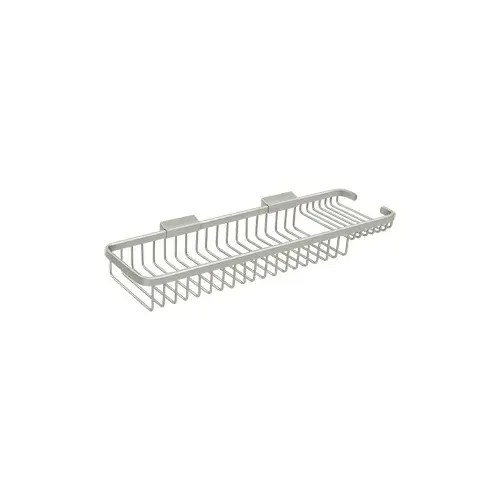 17-1/2" Rectangular Wire Basket w/ Combo, Solid Brass