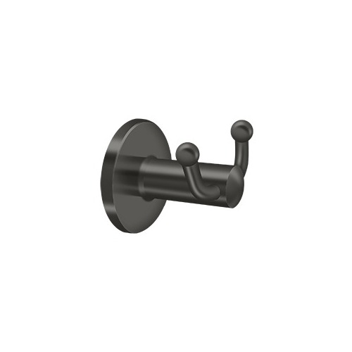 Double Robe Hook, D Series, Solid Brass