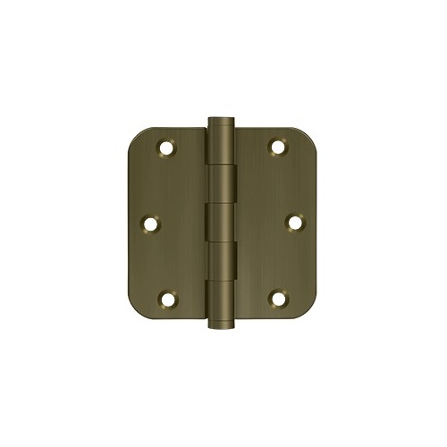 3-1/2"x3-1/2"x5/8" Radius Hinge, Solid Brass