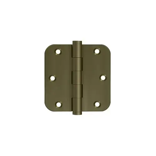 3-1/2"x3-1/2"x5/8" Radius Hinge, Solid Brass
