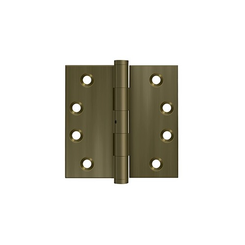 4"x4" Square Hinge, NRP, Solid Brass, US10AN