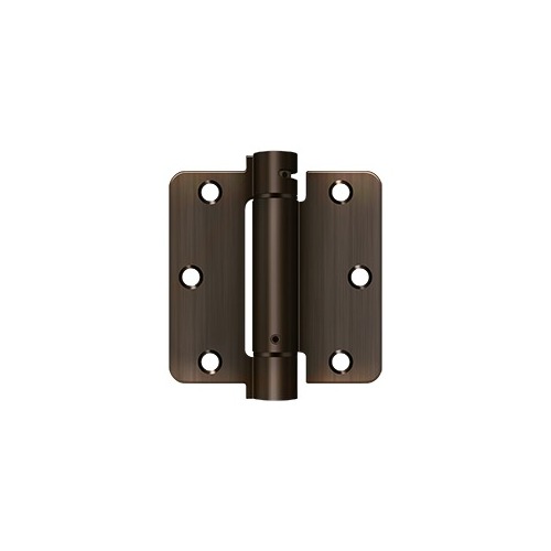 3-1/2"x3-1/2"x1/4" Radius Spring Hinge, Steel