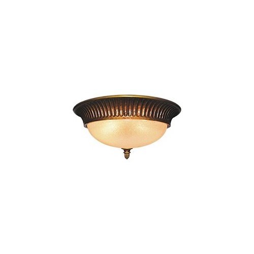 Deltana GL611-12ATK Resin Flush Ceiling Lamp, 15-1/4"x7-3/8"
