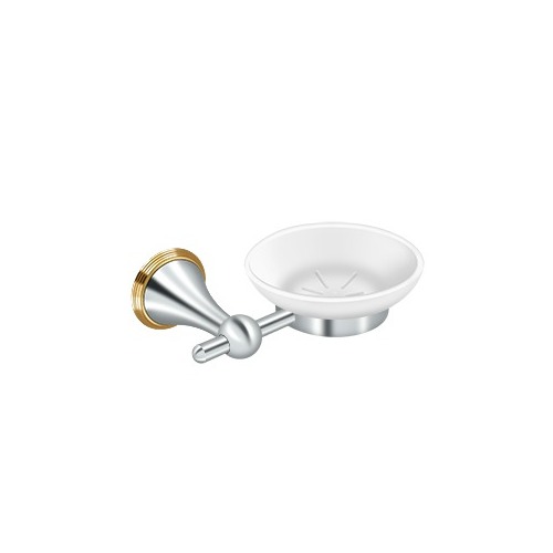 Deltana KH2012-U26/003 Soap Dish with Frosted Glass, KH Series, Solid Brass