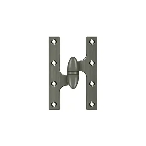 6"x 3-7/8" Olive Knuckle Hinge, Ball Bearing, Solid Brass