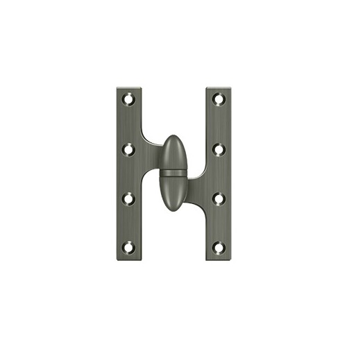 6"x 3-7/8" Olive Knuckle Hinge, Ball Bearing, Solid Brass