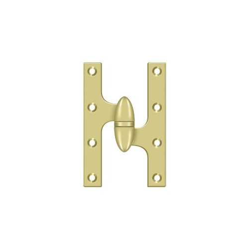 6"x 3-7/8" Olive Knuckle Hinge, Ball Bearing, Solid Brass