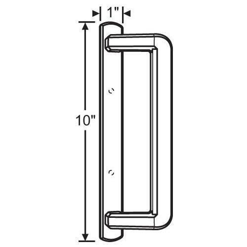 Patio Door Handle Ext Handle Black 10in Long 3-7/8in Hole Spacing