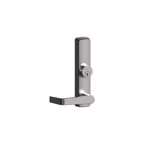 46NL Night Latch Escutcheon Outside Exit Device Trim with August Lever Bright Chrome Finish