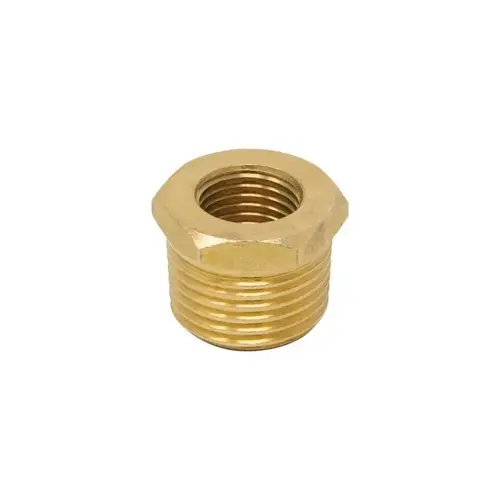 Pipe Bushing, 1/2 x 1/4 in, MNPT, Brass