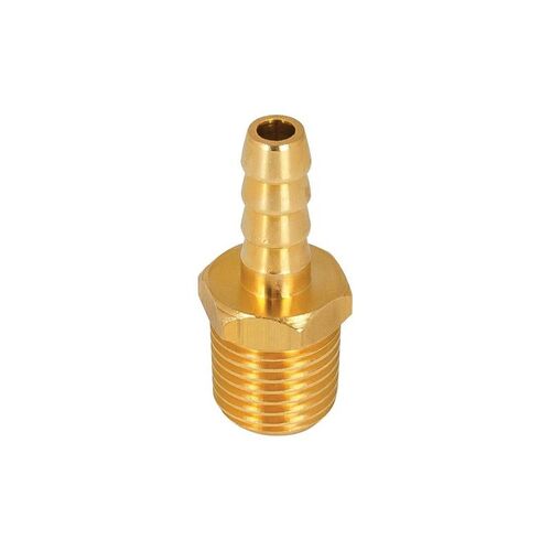 AES Industries 7308 Hose Barb Fitting, 1/4 in, Hose Barb x MNPT, Brass