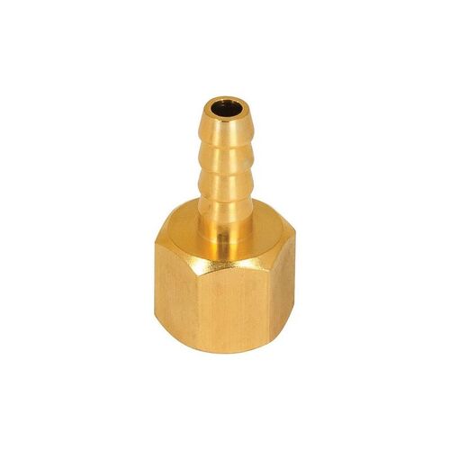 Hose Barb Fitting, 1/4 in, Hose Barb x FNPT Swivel, Brass