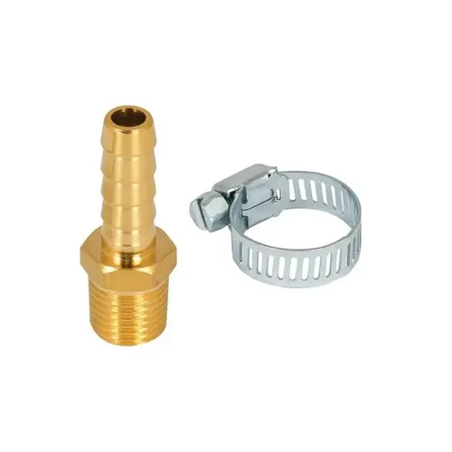 Air Hose Repair Kit, 5/16 x 1/4 in, Hose Barb x MNPT, Brass