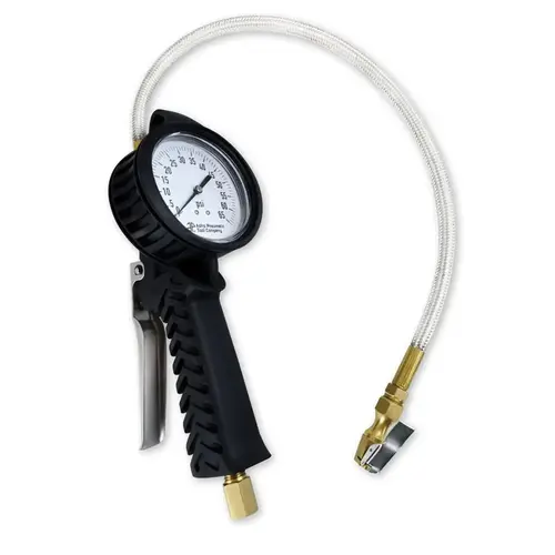 Dial Tire Inflator with Hose, 3-1/8 in Analog Dial, 0 to 65 psi Range