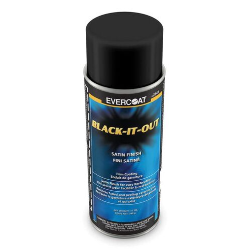 Evercoat 102641 Black-It-Out Coating, 1 pt Aerosol Can, Satin Black, Liquid