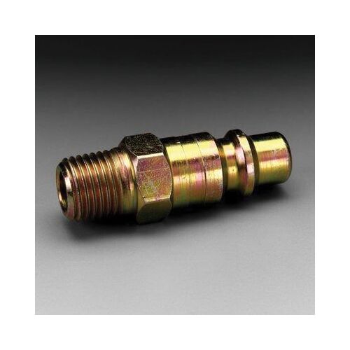 Industrial Interchange Plug, 3/8 in Body, 1/4 in MPT, Use With: 3M W-3195 Connector