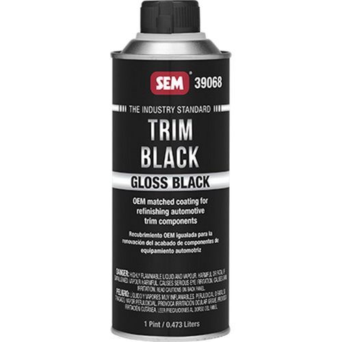 Trim Black 39068 Trim Paint, 1 pt Aerosol Can, Gloss Black