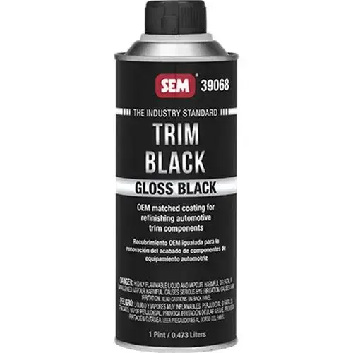 Trim Black 39068 Trim Paint, 1 pt Aerosol Can, Gloss Black