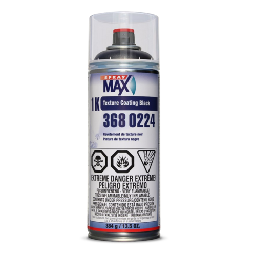 SprayMax, Peter Kwansy, Inc 3680224 1K Texture Coating, 13.5 oz Aerosol Can, Black, Liquid