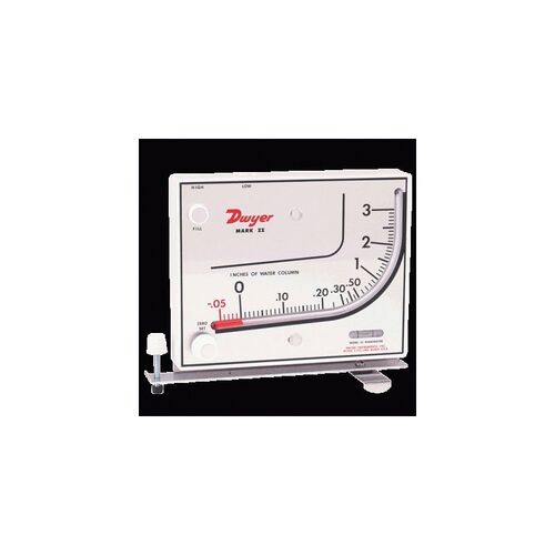 Mark II Vertical Manometer, 5-29/32 in H x 7-1/32 in W x 2-1/4 in D, For Paint Spray Booth