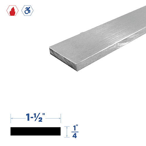 72" 1-1/2" by 1/4" Shim Mill Aluminum6