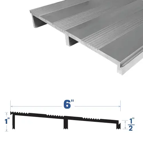 Aluminum Ramp (6" by 1/2") Mill Aluminum