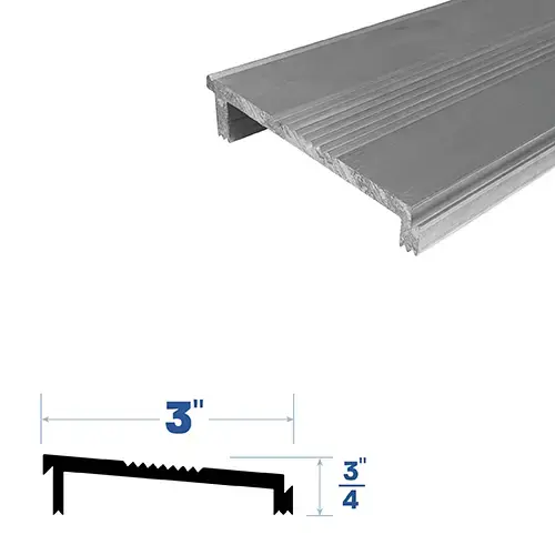 36" Aluminum Ramp (3" by 3/4") Mill Aluminum3